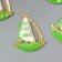 Decor for creativity plastic "Sailor Green" with gold 2.9x2.3 cm