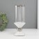 Ceramics candlestick, glass for 1 candle "parallels" d = 7.5 cm white with silver 9.5x9.5x24 cm