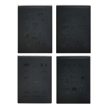 A4 sketchbook, 30 black sheets on the crest, Pattern, solid substrate, density 110 gr., Mix