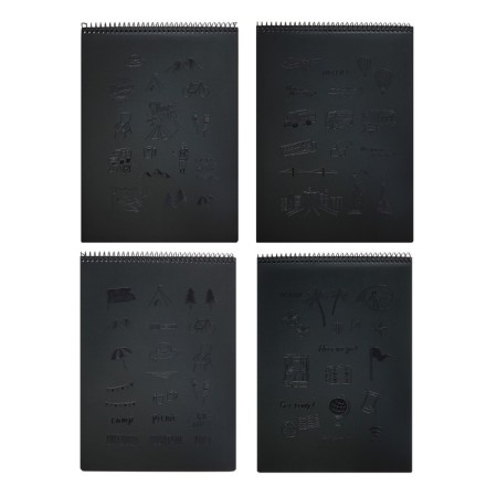 A4 sketchbook, 30 black sheets on the crest, Pattern, solid substrate, density 110 gr., Mix