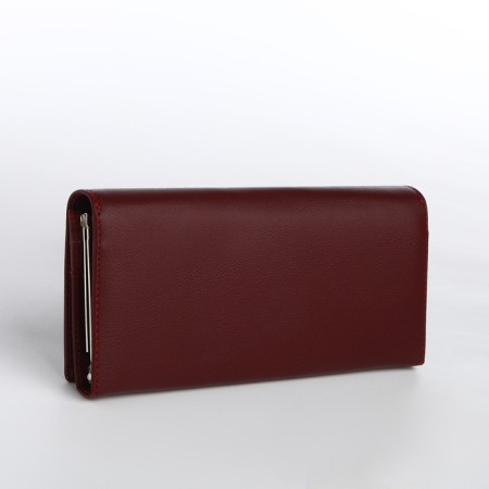 Women's wallet on a magnet, burgundy color-1