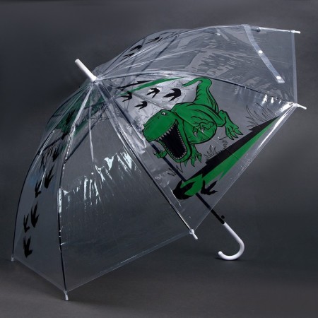 Children's umbrella "dinosaur" semi -automatic, transparent, d = 90cm-2