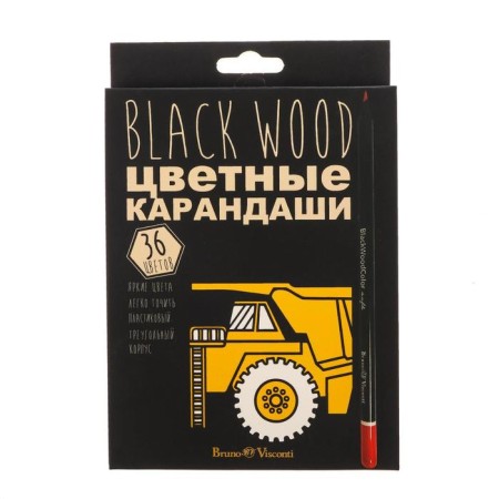Caucal pencils 36 colors Blackwoodcolor, plastic, three -sided, mix-1
