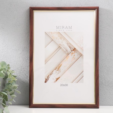 Photo frame Plastic "Mira" 20x30 cm beech with gold (plastic screen)