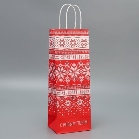 Package for the bottle "Morozko", 13 x 36 x 10 cm, New Year-1