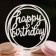 Topper "Happy Birthday", circle, silver, giving beautifully