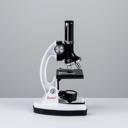 Microscope "Practice", multiplicity of 1200, 600, 300, in the case, with props-5