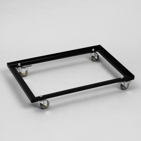 The basket-drill is folding, on wheels, 1 shelf, 60 × 40 × 80 cm, black color is black-5
