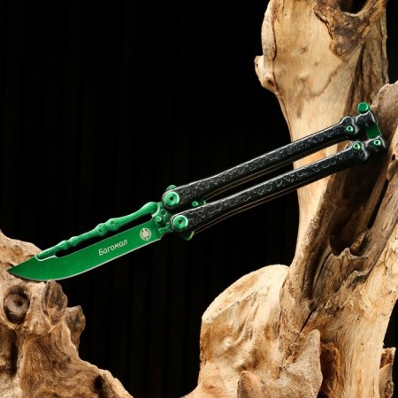 Balfish knife "God" green, steel - 440, handle - steel, 20 cm