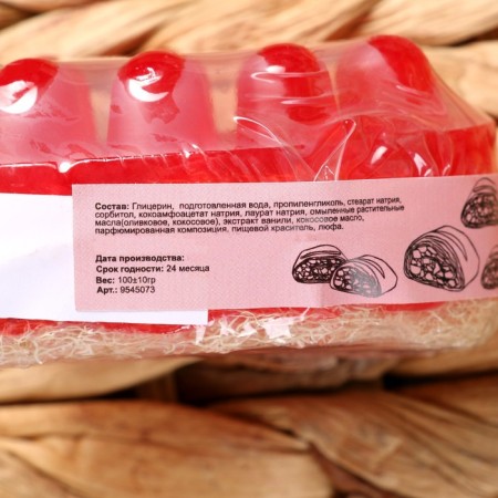 Massage soap with Luffa "Cherry Strael" 100 g "Dobroparov"-4