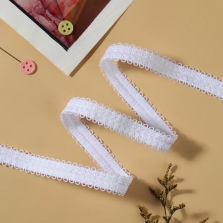 Glass for straps, openwork, 15 mm, 10 ± 0.5 m, white color