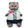 Soft toy "Basik", in a tweed jacket with a rose, 19 cm