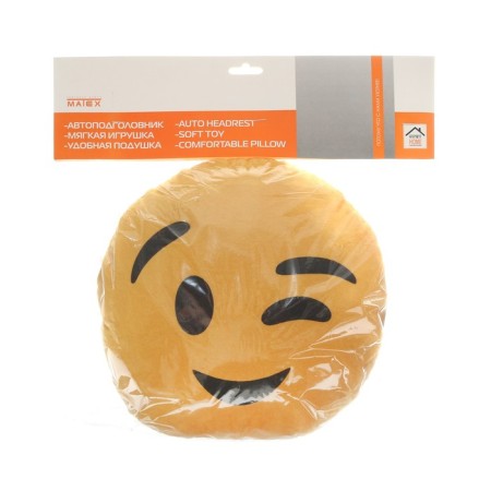 Pillow for the headrest Matech Smile Line, wink, 30 x 30 x 10 cm, yellow-7