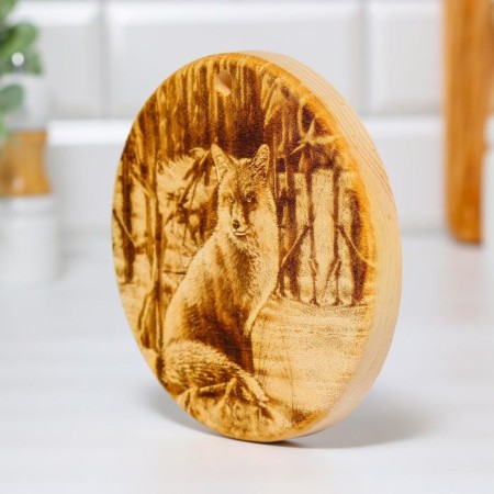 Board from the massif “Fox”, round, 18 × 18 cm-1