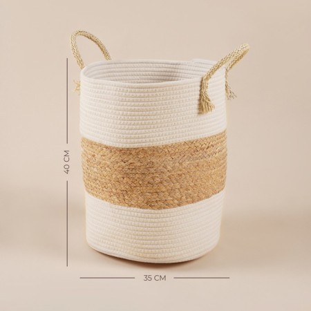 Belly basket wicker -round SL Home "Order", 35 × 40 cm, cotton, hyacinth-1