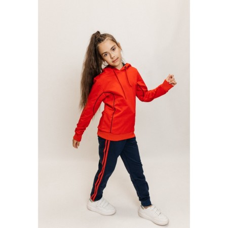 Sports suit for girls ise, height 122-128 cm, red color, blue-7