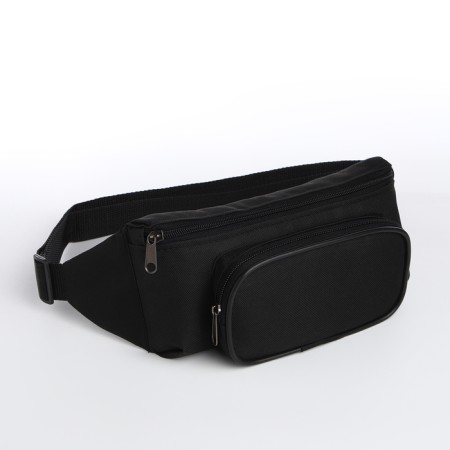 Lightning waist bag, external pocket, black color