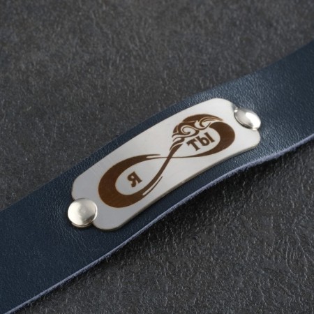 Paired bracelets "you and me", genuine leather, steel-6