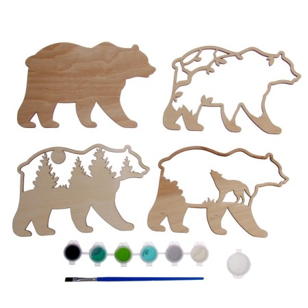 Wood painting "Bear"-3