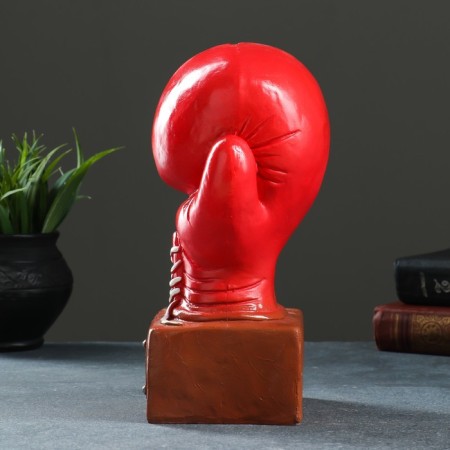 Piggy bank "Boxing glove" red gold, 15x12x24cm-1