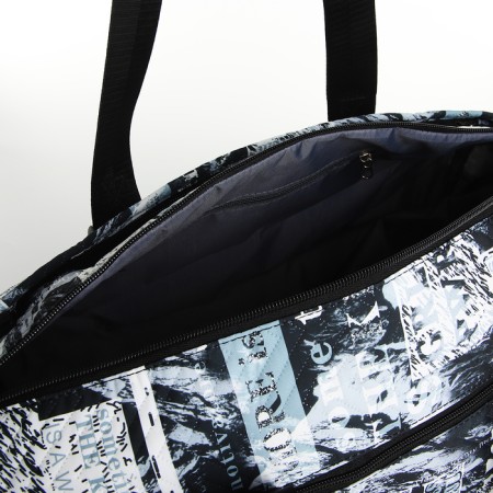 Sports bag with lightning, 2 pockets, long belt, black/white color-3
