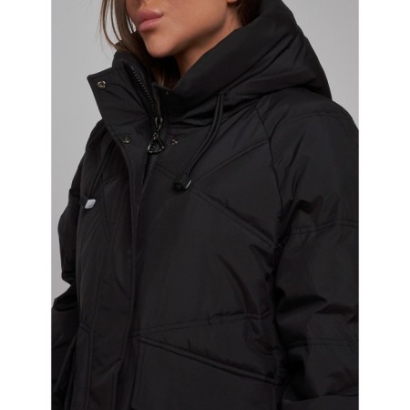 Coat insulated winter female, size 48, black color-10