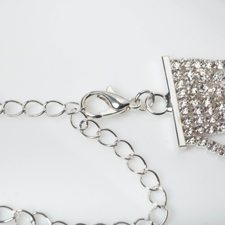 Choker "ice" is aristocratic, white color in silver, 30 cm-1