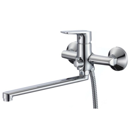 Bath mixer "RMS" SL131-006E, pour 350 mm, shower set, brass, chrome
