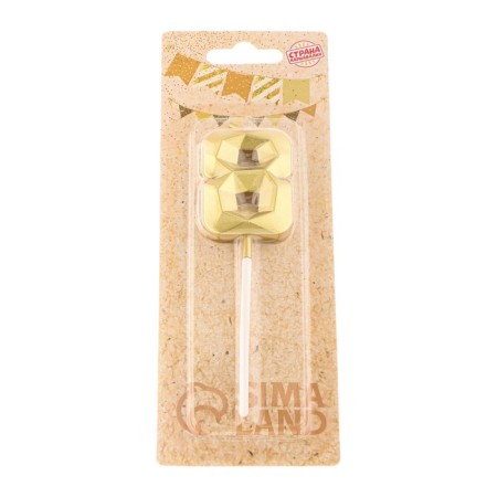 Candle in the cake on the skewer "Almaz", the number "8", gold, 4.5 cm-6