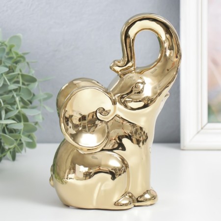 Souvenir ceramics "Elephant" gold 20x12x9 cm-3