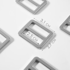 The buckle is regulatory, two -sided, internal width - 25 mm, thickness - 3 mm, 5 pcs, silver color