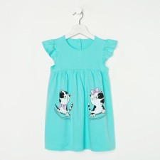 Dress for girls, mint color, height 110 cm