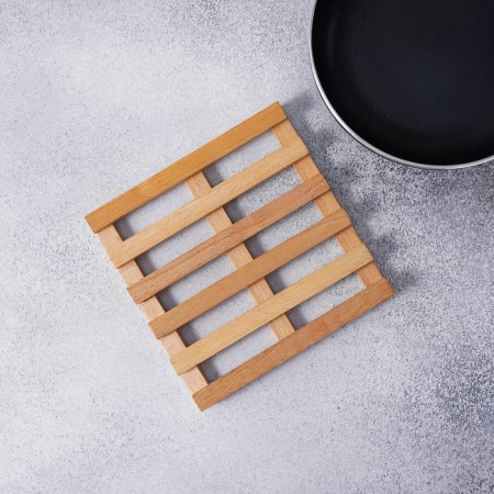 Hot stand, grille, array of beech, 18 × 18 × 2 cm-6