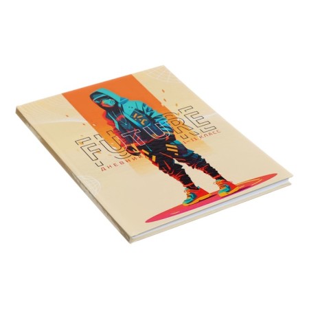 Universal diary for grades 1-11 anime. Man on the style, hard cover, glossy lamination, 40 sheets-1