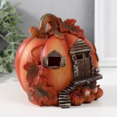 Souvenir Polystone Light "Pumpkin House" 13x12.5x12.5 cm-1