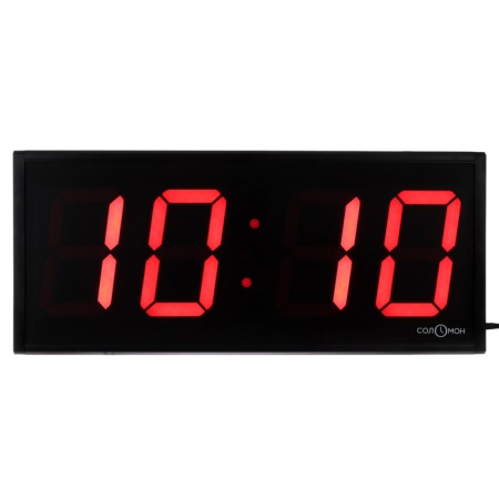 Electronic wall clock "Solomon", timer, stopwatch, 26 x 4.5 x 60 cm, red numbers-2