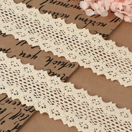 Knitted lace, 45 mm × 10 ± 1 m, beige color-1