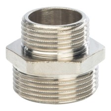 Ниппель переходной STOUT SFT-0004-001141, 1 1/4"x1", наружная резьба, никелированная латунь