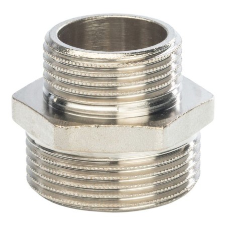 Nipple transition stout SFT-0004-001141, 1 1/4 "x1", external thread, nickel-plated brass