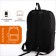 Young backpack from textiles with a zipper, waterproof, 4 pockets, black/orange color