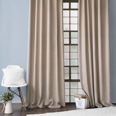 Konni curtain set, size 200 x 270 cm - 2 pcs, grab - 2 pcs cm, brown color