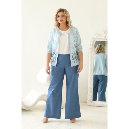 Cardigan female, size 54, blue color-6