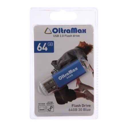 OLTRAMAX 30, 64 GB, USB2.0 flash drive, th he is up to 15 MB/s, PBLD up to 8 Mb/s, blue-4