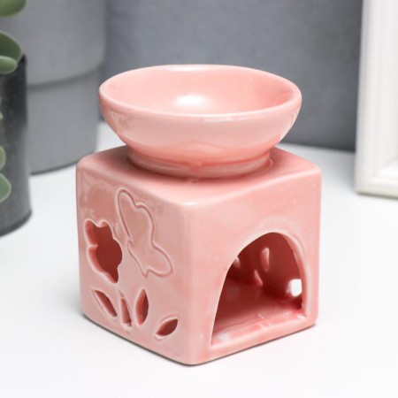 Aroma lamp ceramics "Butterfly at the flower" mix 10x7x7 cm-3