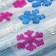 Glass sticker "angular snowflakes" (set 15 pcs) 24x24 cm, pink blue transparent