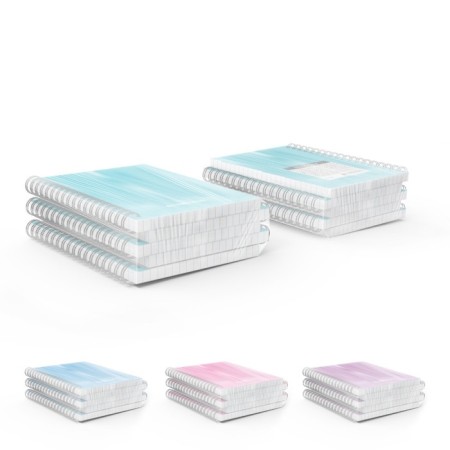 Notebook A6 (120 x 146 mm), 80 sheets in the cage on the crest Erichkrause "Glance Vivid", plastic cover, offset block, white 100%, mix-7