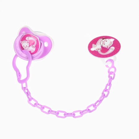 Dummy orthodontist., With a cap and a holder, from 0 months, the color of a violet / roses-2