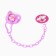 Dummy orthodontist., With a cap and a holder, from 0 months, the color of a violet / roses