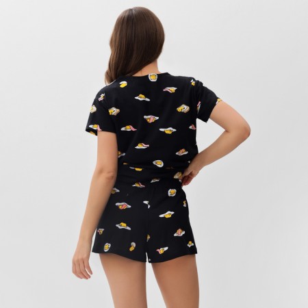 Female pajamas (T -shirt and shorts) KAFTAN EGG p. 44-46, black-3