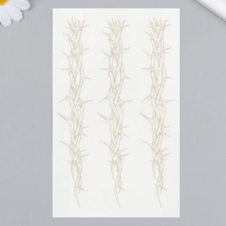 Tattoo on the body blue "Branches with spikes" 18x11 cm-1